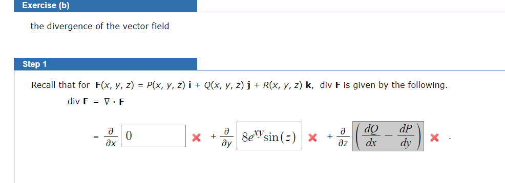 Solved Find The Following F X Y Z 8exy Sin Z J 5y Chegg Com