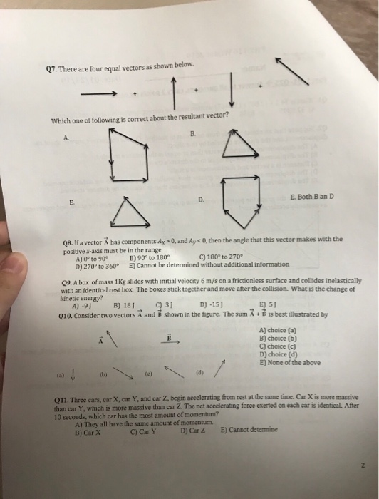 Solved Q7. There are four equal vectors as shown below Which | Chegg.com