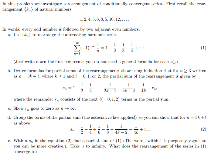 Solved In this problem we investigate a rearrangement of | Chegg.com