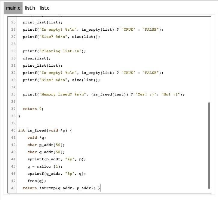 Implement a Linked List in C. This is part 10 in a | Chegg.com