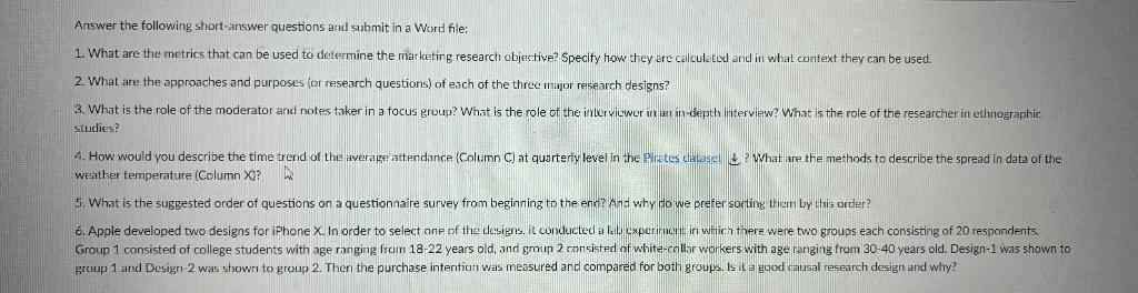 Answer the following short answer questions and | Chegg.com