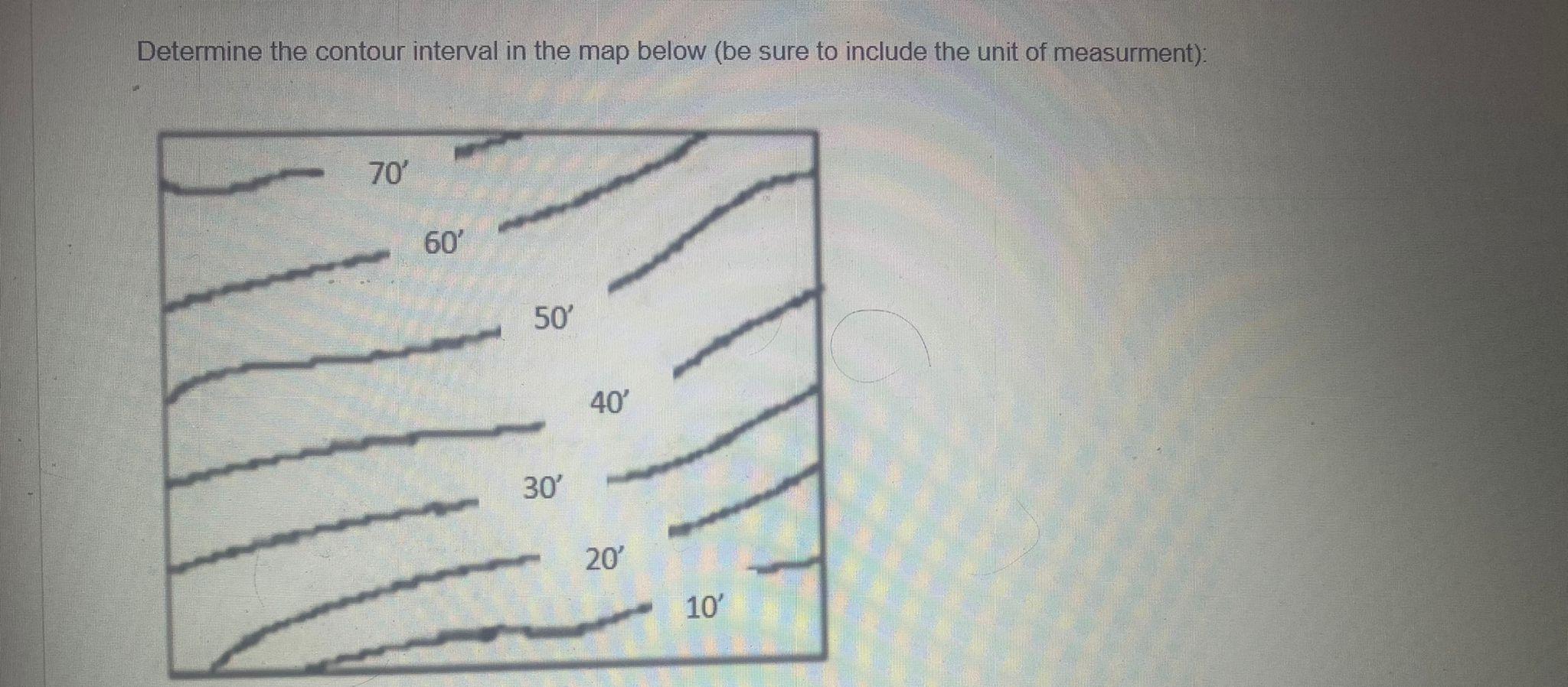 Solved Determine the contour interval in the map below (be | Chegg.com