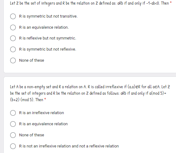 Solved Let Z Be The Set Of Integers And R Be The Relation On