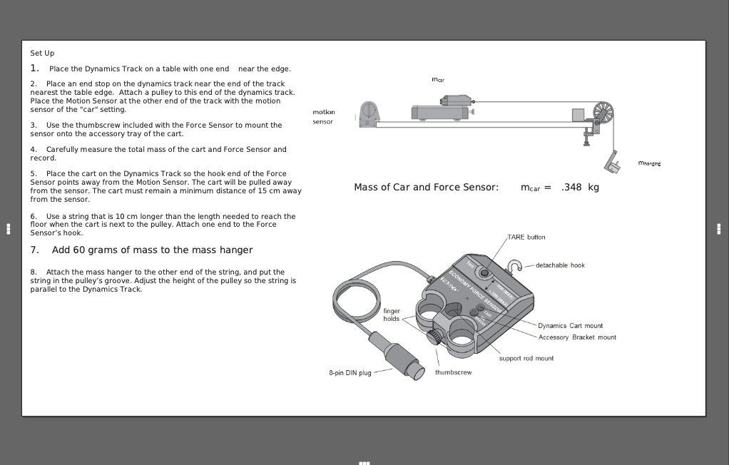 Solved I Set Up 1. Place the Dynamics Track on a table with | Chegg.com