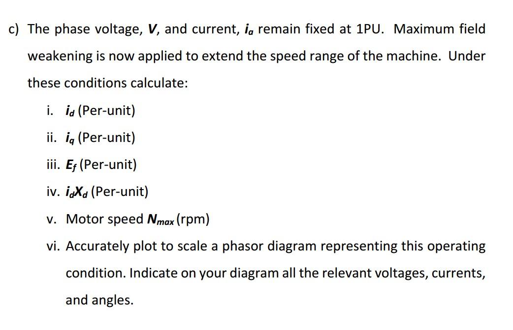 Solved A 3-phase permanent magnet synchronous machine is | Chegg.com