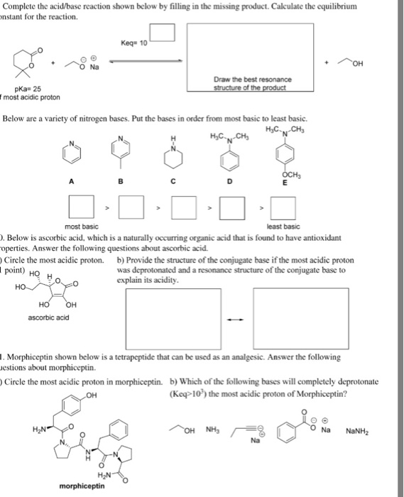 Solved Complete the acid/base reaction shown below by | Chegg.com