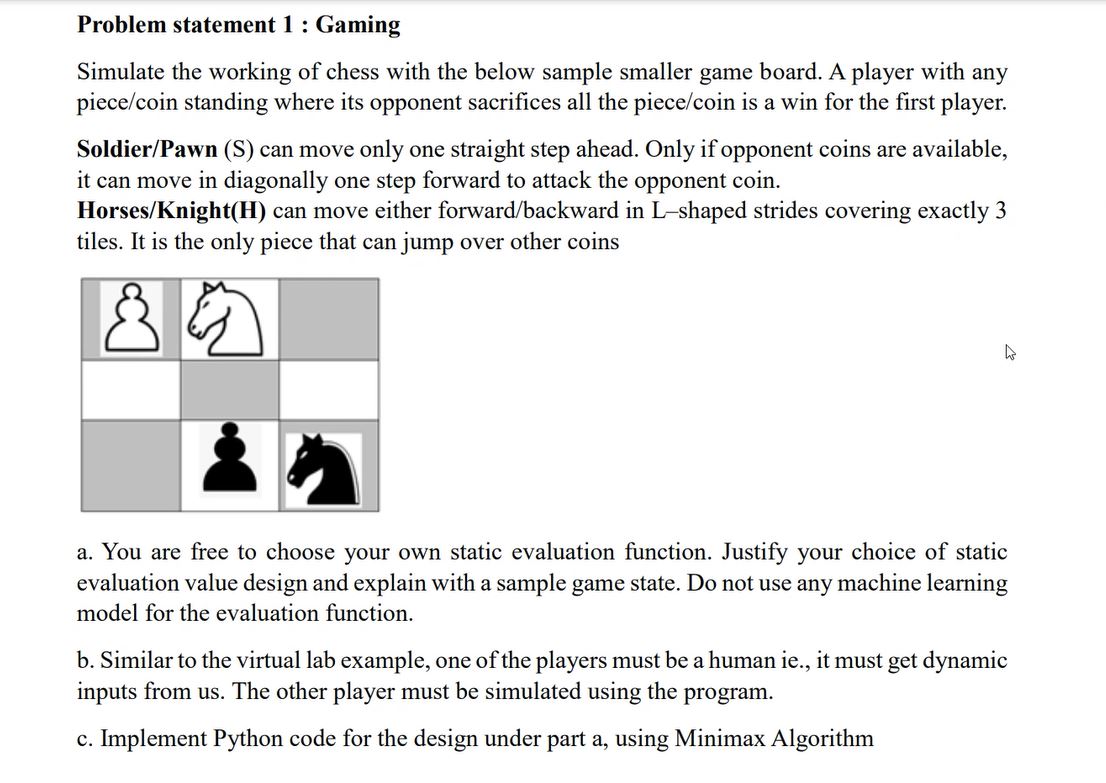 Solved Problem statement 1 ﻿: GamingSimulate the working of | Chegg.com