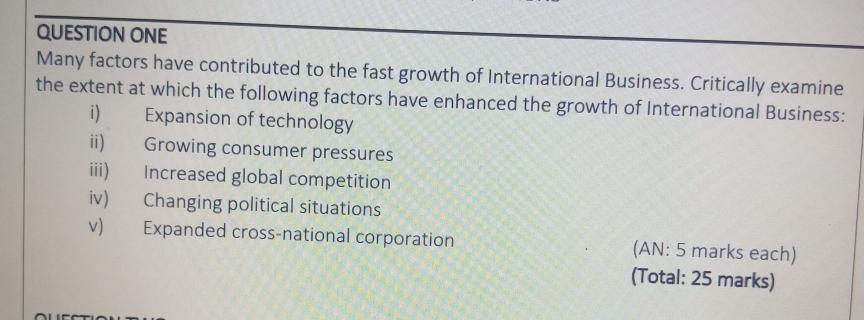 reasons for recent growth in international business