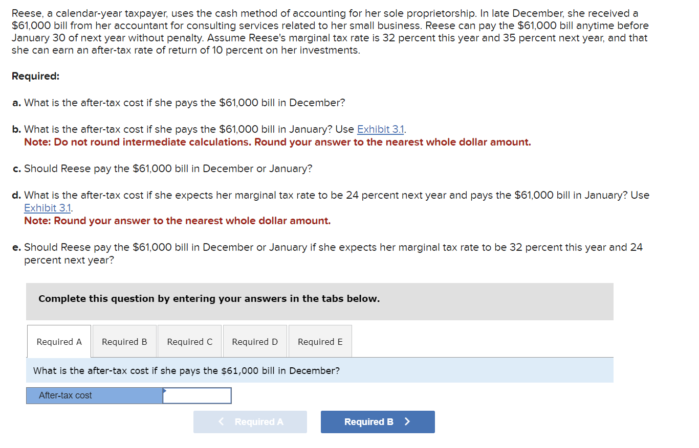 Solved Reese, a calendaryear taxpayer, uses the cash method