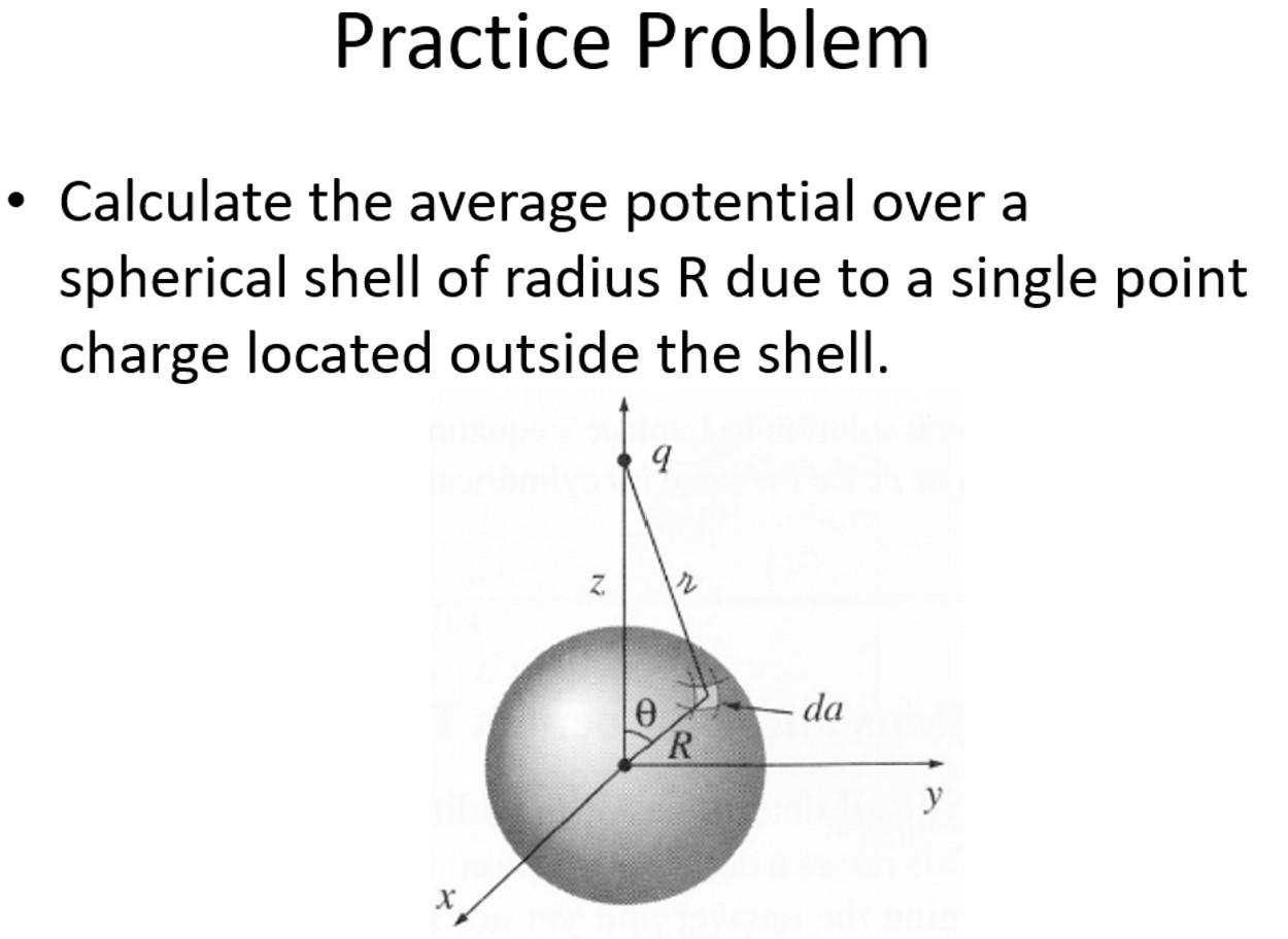 Solved Practice Problem Calculate the average potential over | Chegg.com