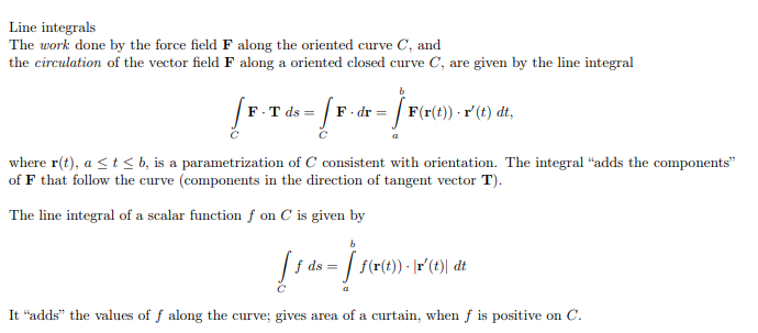Solved Line integrals The work done by the force field F | Chegg.com