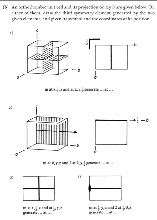(b) An orthorhombic unit cell and its projection on | Chegg.com