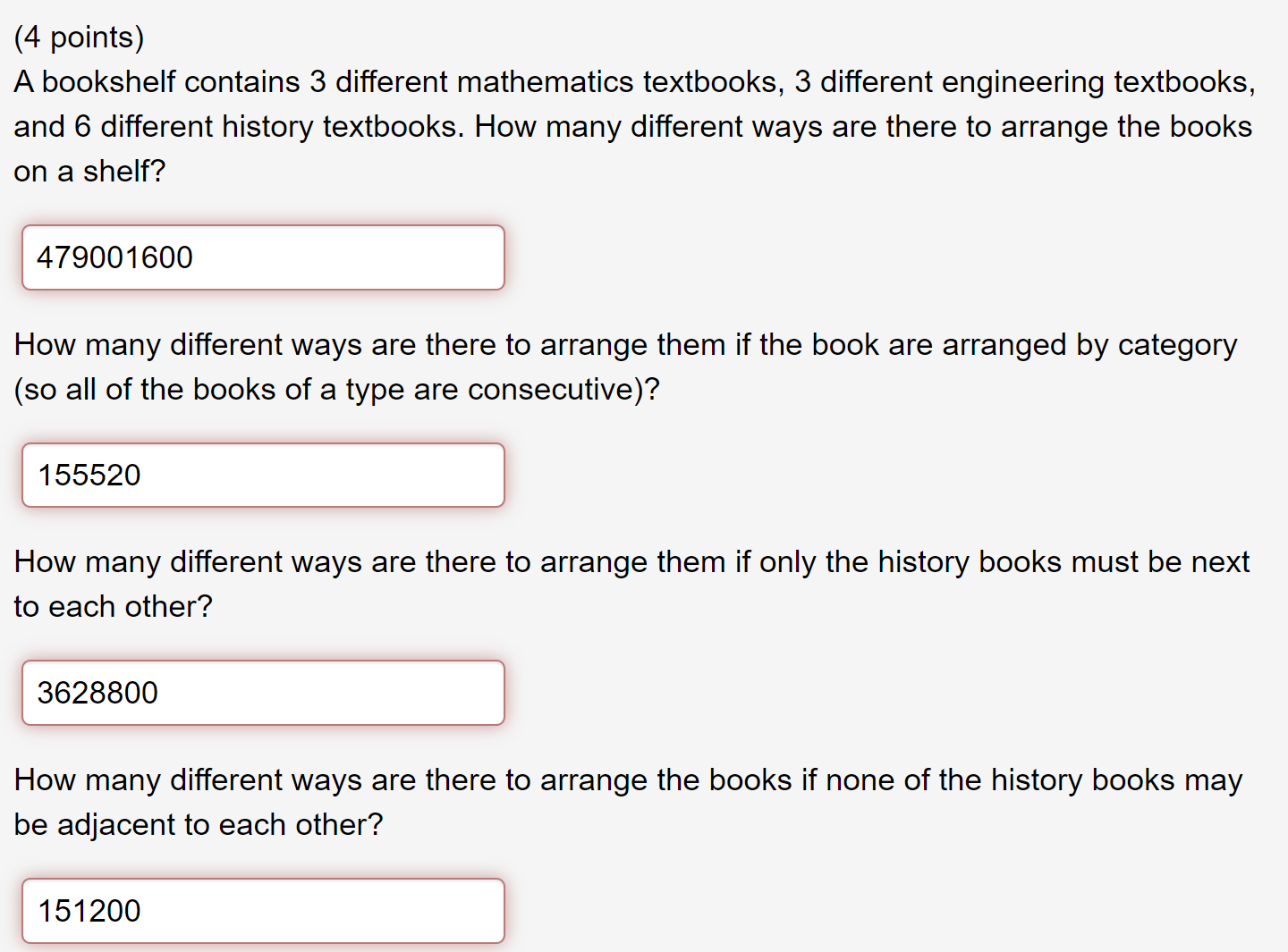 Solved A bookshelf contains 3 different mathematics | Chegg.com