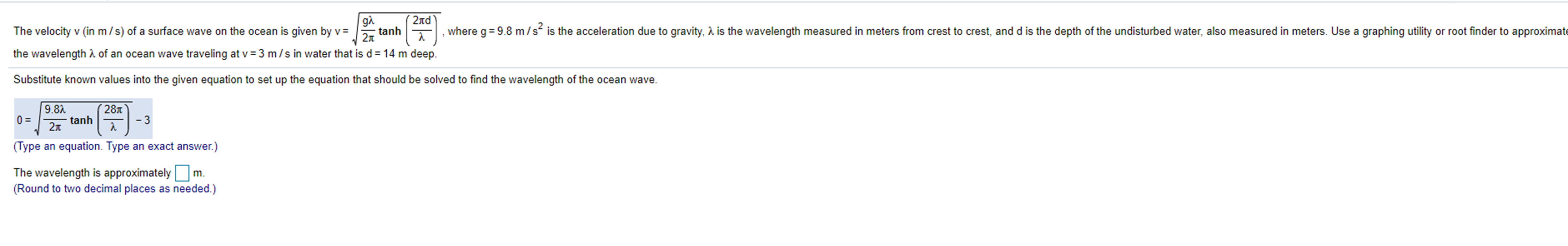 Solved where g=9.8 m/s? is the acceleration due to gravity, | Chegg.com