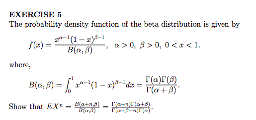 Solved EXERCISE 5 The Probability Density Function Of The | Chegg.com