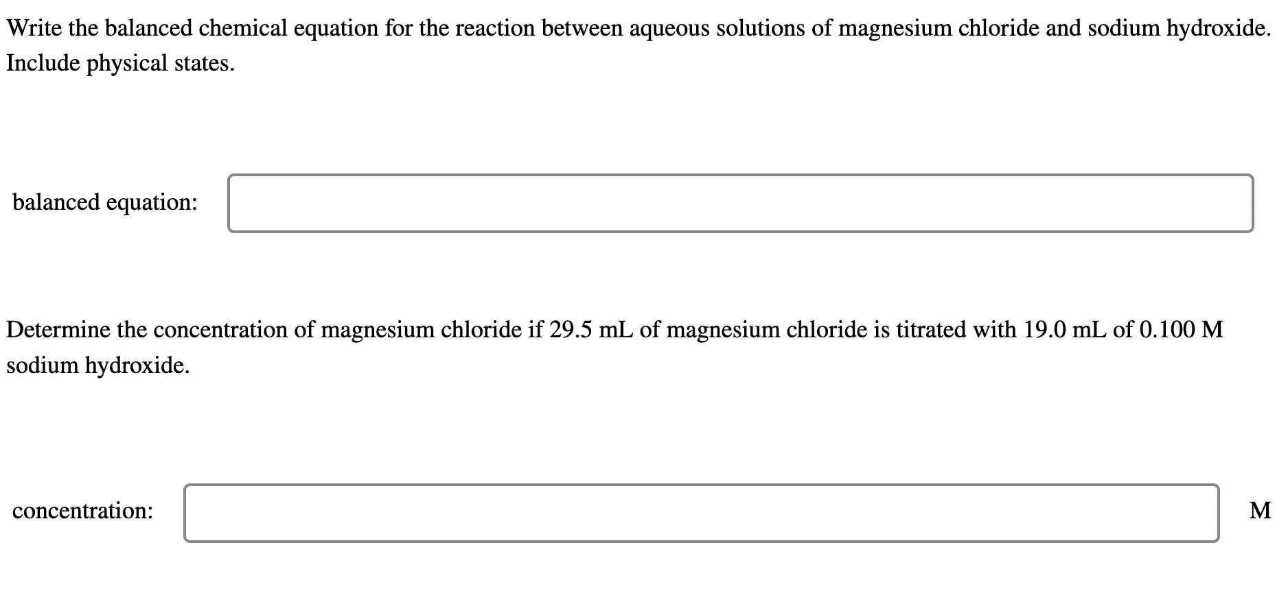Solved Write the balanced chemical equation for the reaction