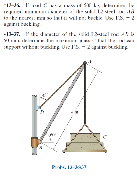 Solved *13-36. If load C has a mass of 500 kg, determine the | Chegg.com