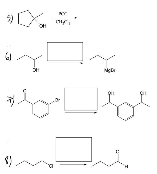 Solved Please fill in the missing parts(reagent or | Chegg.com