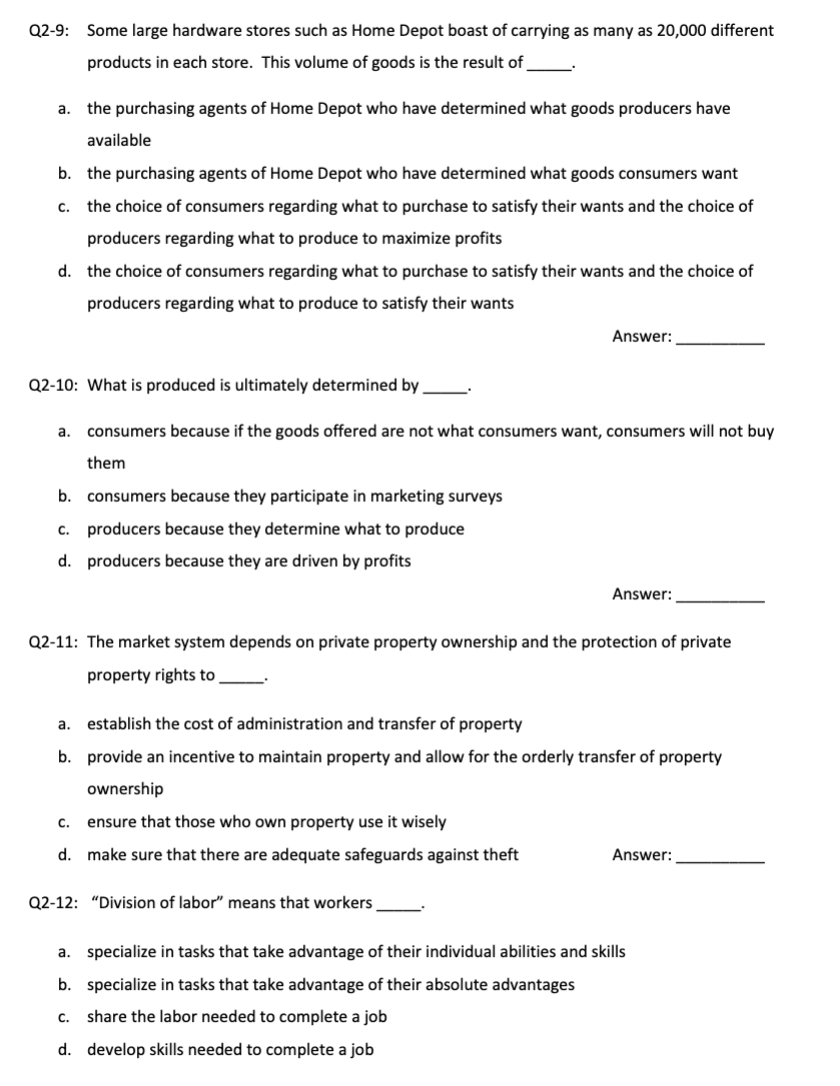 Solved Q2-9: Some large hardware stores such as Home Depot | Chegg.com