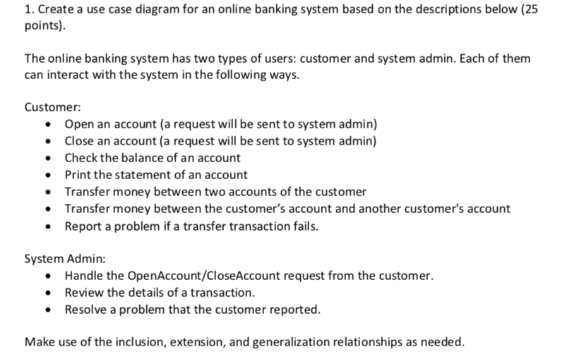 use case diagram for online banking