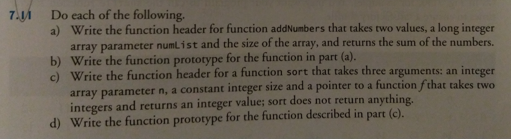 Solved 7i Do each of the following. Write the function | Chegg.com