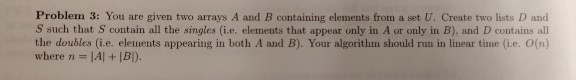 Solved Problem 3: You are given two arrays A and B | Chegg.com