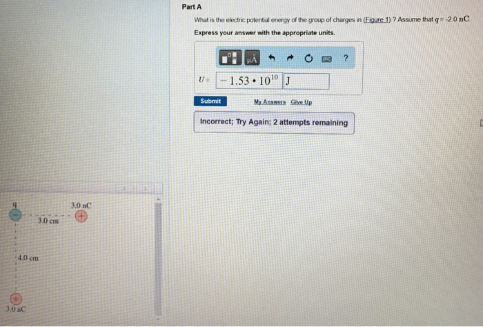 Solved What is the electric potential energy of the group of | Chegg.com