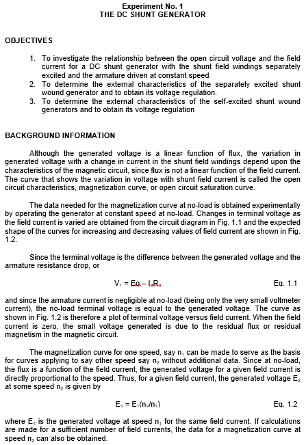 Conclusion Dc Generator Experiment