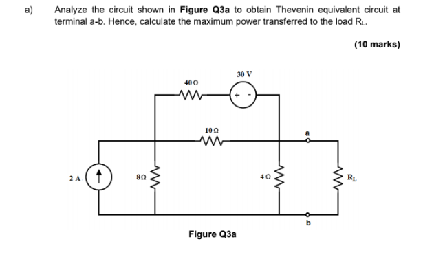 Solved a) Analyze the circuit shown in Figure Q3a to obtain | Chegg.com