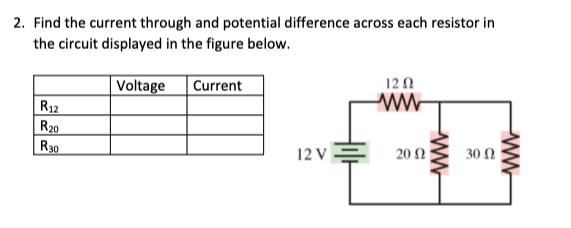 Solved 2. Find The Current Through And Potential Difference | Chegg.com