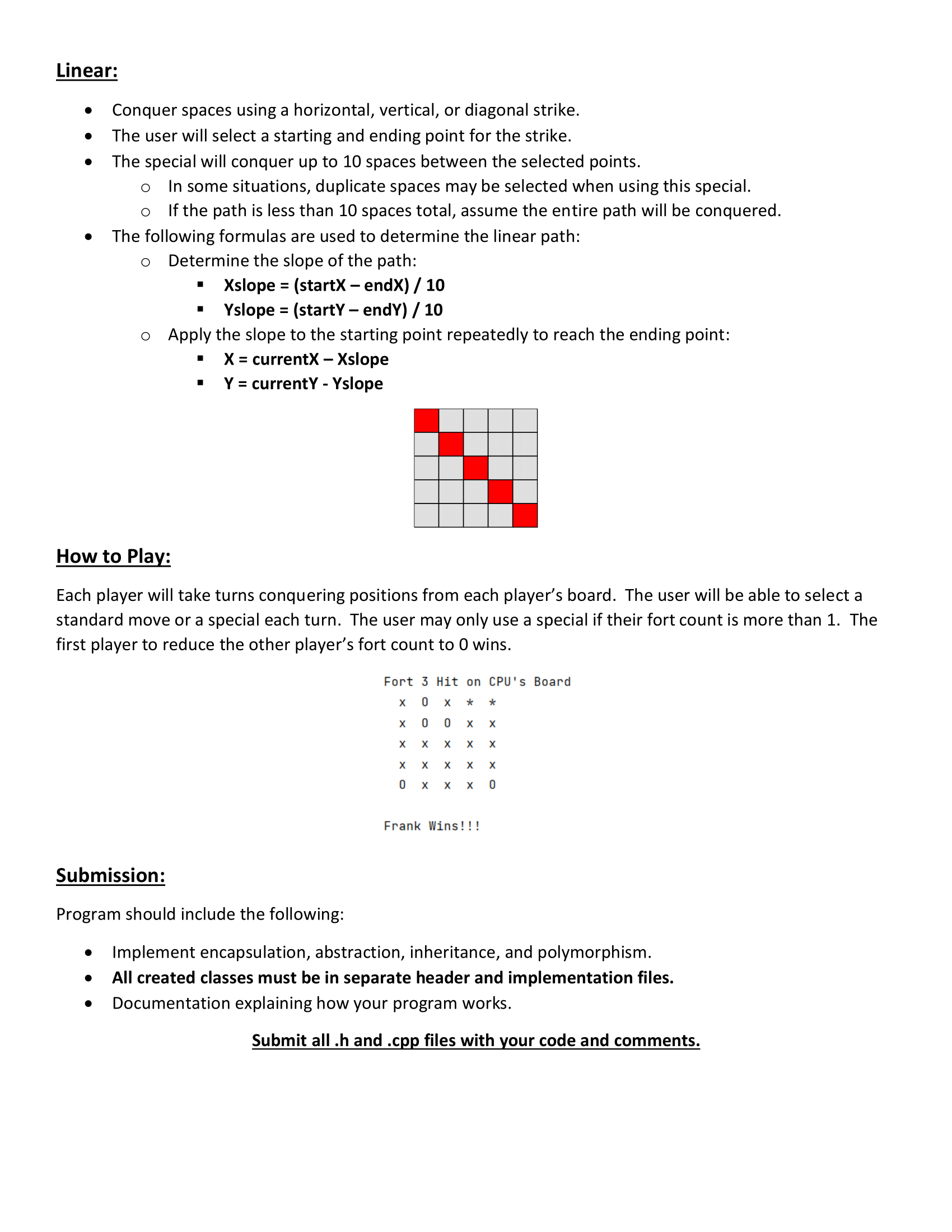 Solved Submit .h and .cpp files with documentation in a .zip | Chegg.com