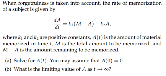 Solved When forgetfulness is taken into account, the rate of | Chegg.com