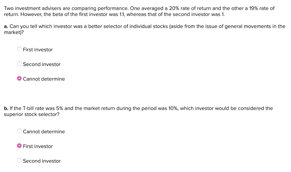 Solved Two investment advisers are comparing performance. | Chegg.com