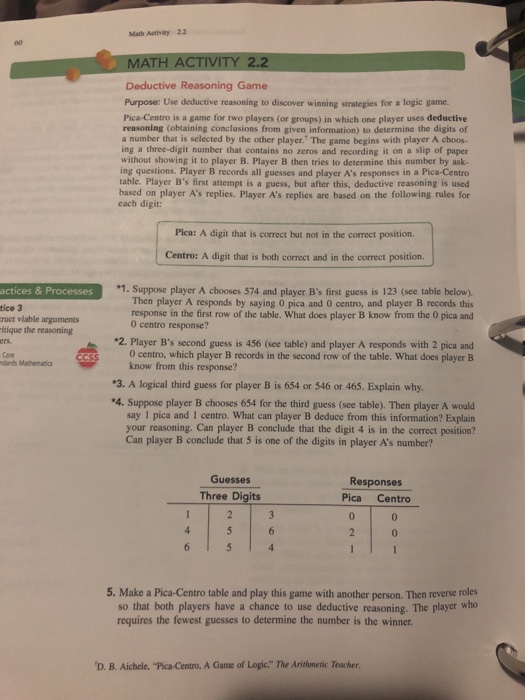 Solved Math Activity 2.2 60 MATH ACTIVITY 2.2 Deductive | Chegg.com