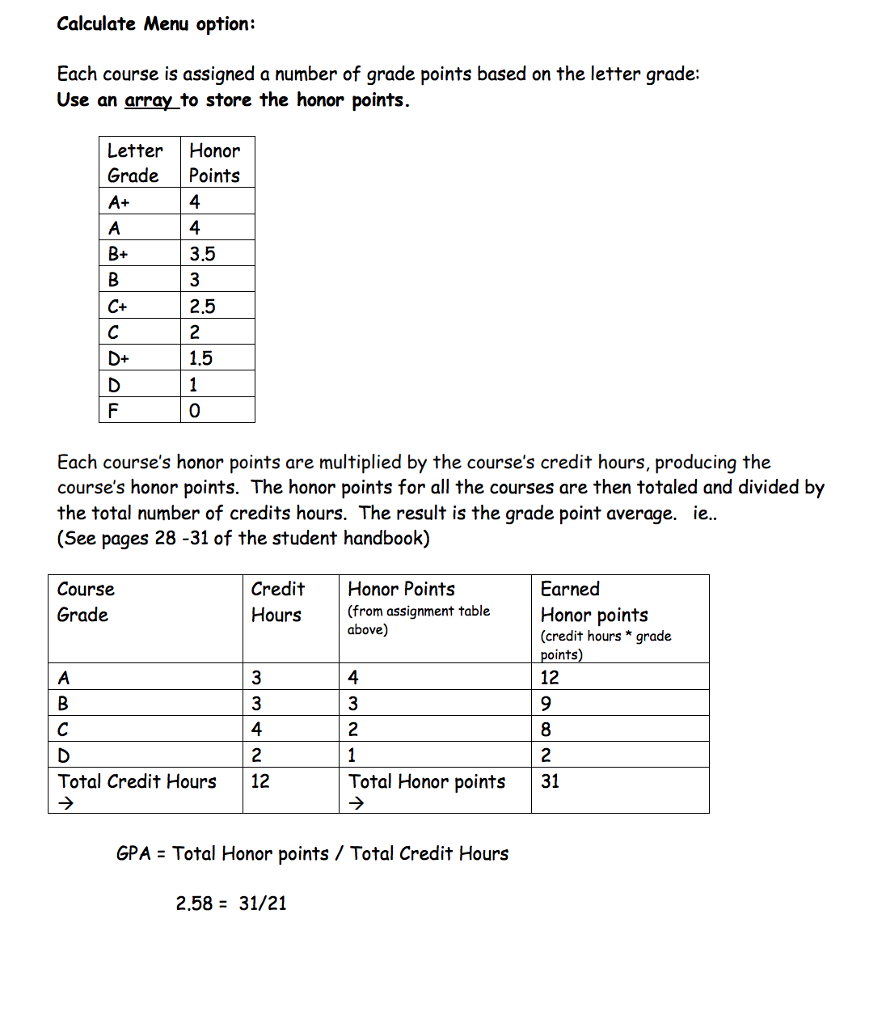 Solved Create the following interface GPA Calculator File | Chegg.com