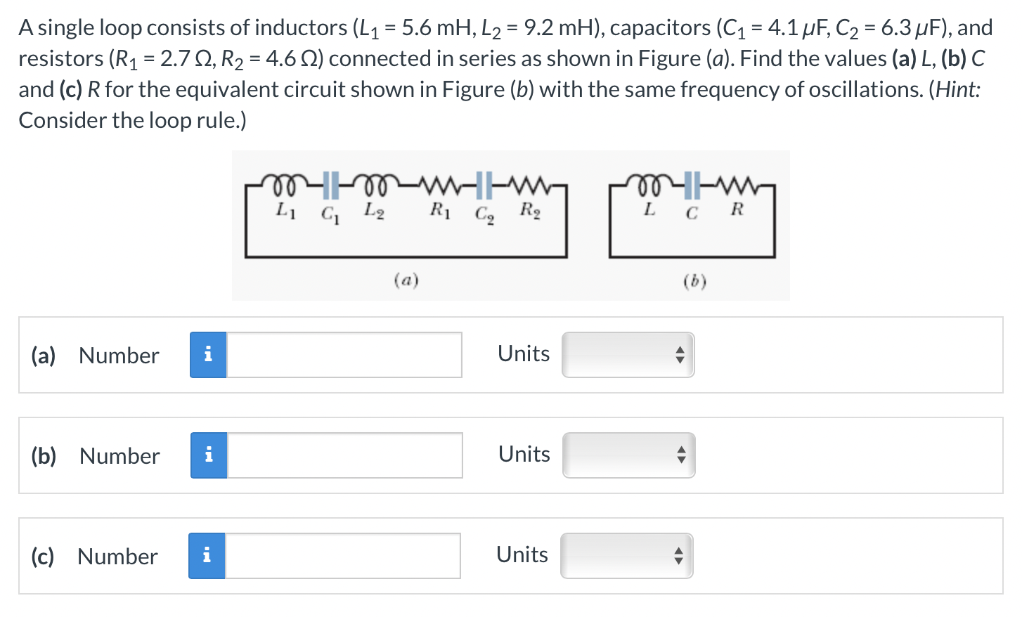 Solved A single loop consists of inductors