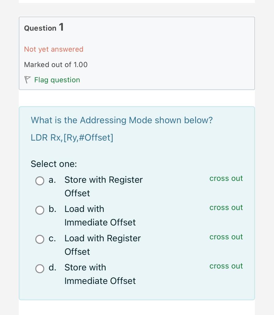 Solved Question 1 Not yet answered Marked out of 1.00 Flag | Chegg.com
