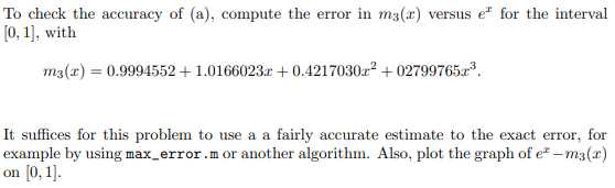 Solved To check the accuracy of (a), compute the error in | Chegg.com