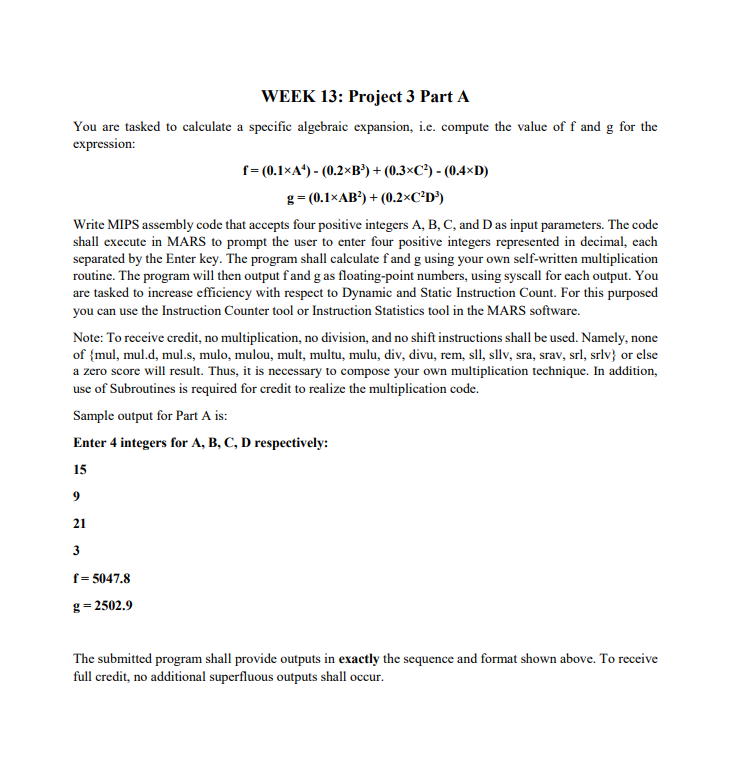 Solved WEEK 13: Project 3 Part A You Are Tasked To Calculate | Chegg.com