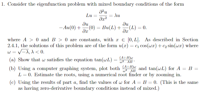 Solved Consider the eigenfunction problem with mixed | Chegg.com