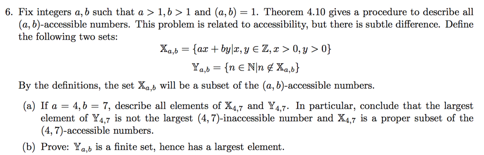 Solved Fix Integers A,b Such That A>1,b>1 And (a,b)=1. | Chegg.com