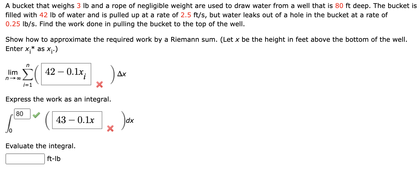 Solved A bucket that weighs 3lb and a rope of negligible | Chegg.com