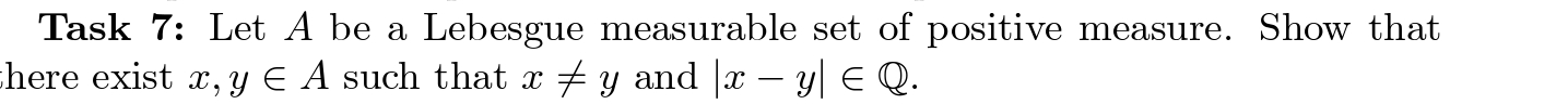 Solved Task 7: Let A be a Lebesgue measurable set of | Chegg.com