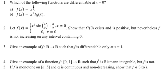 Solved 1. Which of the following functions are | Chegg.com