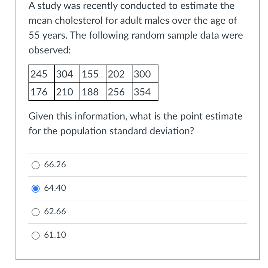 Solved A study was recently conducted to estimate the mean | Chegg.com