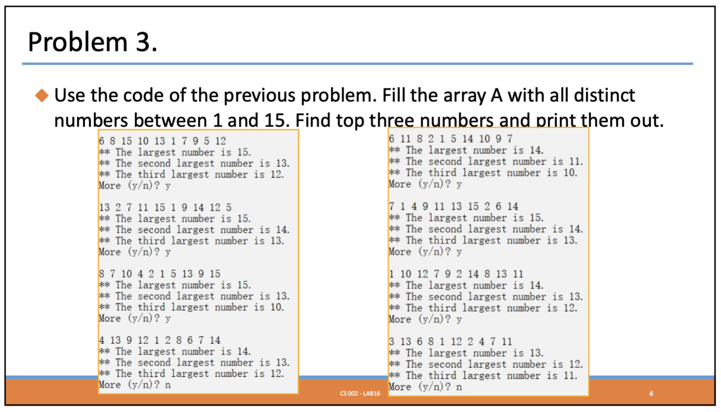 Solved Use the code of the previous problem. Fill the array | Chegg.com