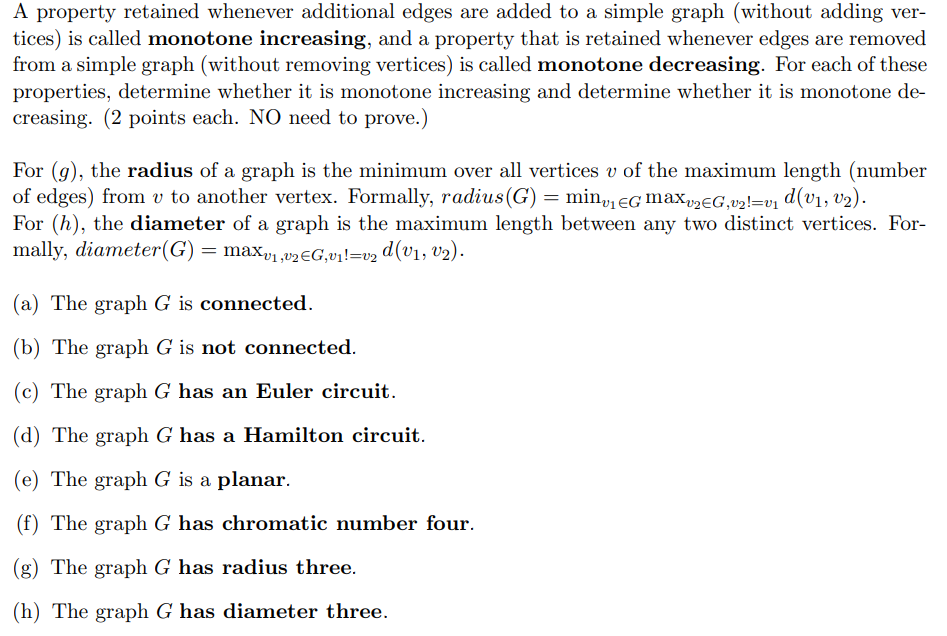 Solved A property retained whenever additional edges are