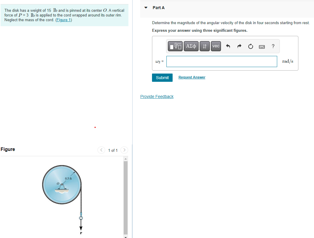 Solved The Disk Has A Weight Of 15lb And Is Pinned At Its | Chegg.com