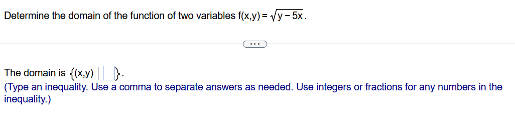 Solved Determine the domain of the function of two variables | Chegg.com