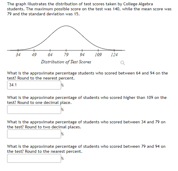 Solved A normal distribution has a mean of 34 and a standard | Chegg.com